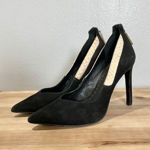 Dolce Vita | Black Suede Snakeskin Heels 6